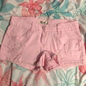 Baby Pink Jean Shorts